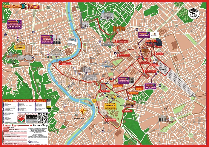 Rome Bus Tour with Skip-the-line Vatican Museum and Sistine Chapel Bus Map